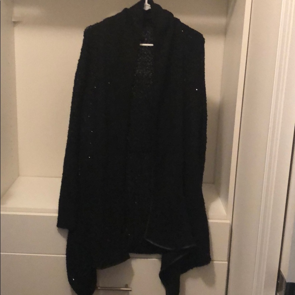 John’s Fashion Faux Leather Trimmed Cardigan